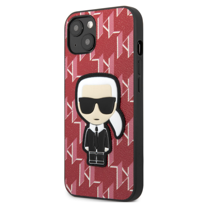 Plastové puzdro Karl Lagerfeld na Apple iPhone 13 Pro KLHCP13LPMNIKPI Monogram Ikonik červené