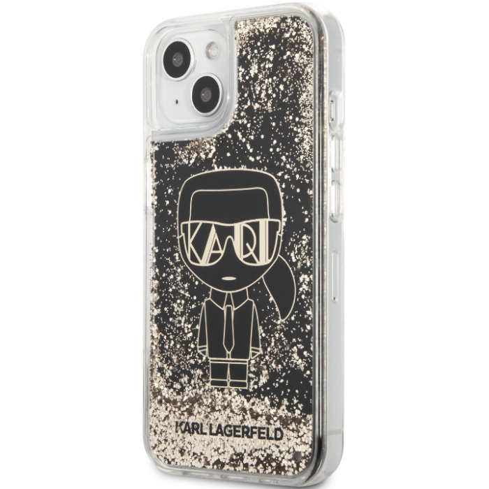 Plastové puzdro Karl Lagerfeld na Apple iPhone 7/8/SE 2020/SE 2022 KLHCI8LGGKBK Liquid Glitter Gatsby čierne