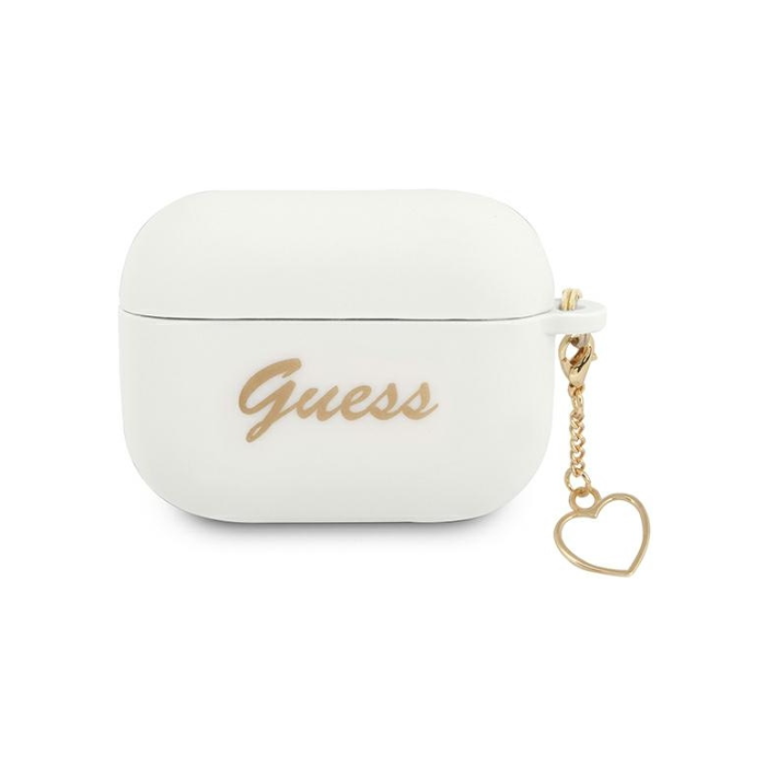 Silikónové puzdro Guess na Apple Airpods Pro GUAPLSCHSH Heart Charm biele