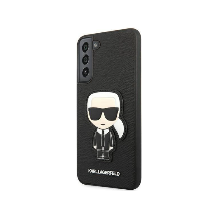 Plastové puzdro Karl Lagerfeld na Samsung Galaxy S22 Plus 5G S906 KLHCS22MSLKHBK Silicone Karl Head čierne