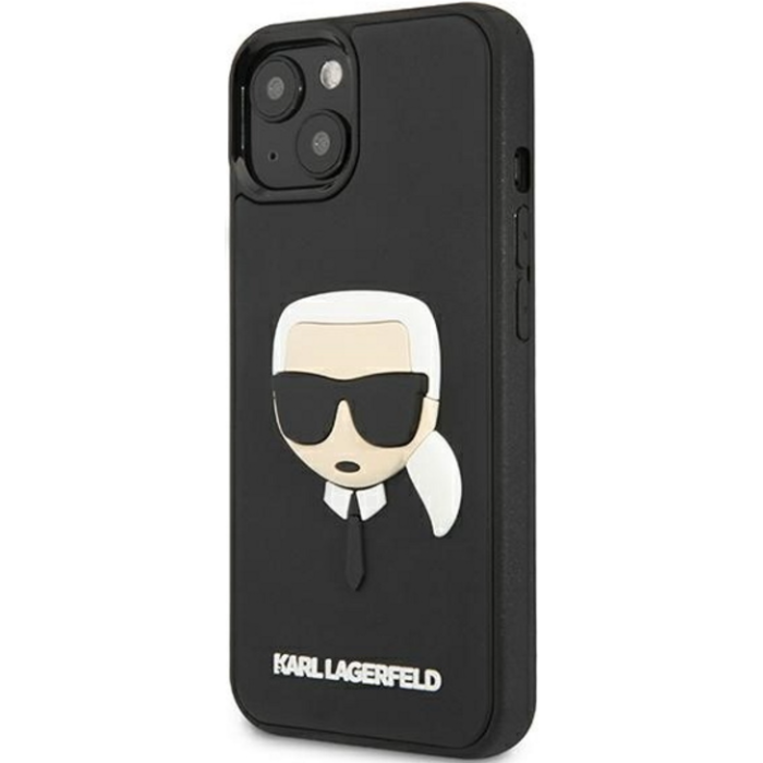 Plastové puzdro Karl Lagerfeld na Apple iPhone 13 Mini KLHCP13SKH3DBK 3D Rubber Karl`s Head čierne