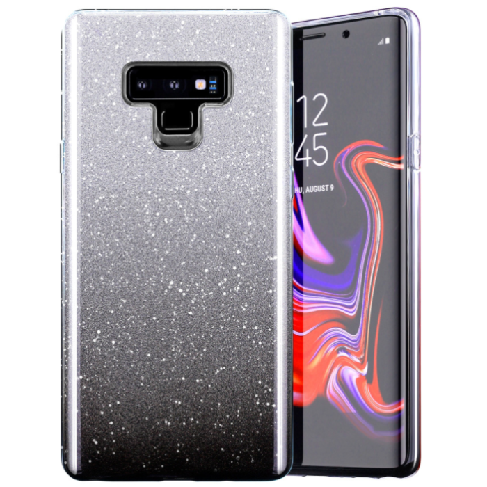 Silikónové puzdro na Samsung Galaxy A13 A135 LTE Shine Bling čierno-strieborné