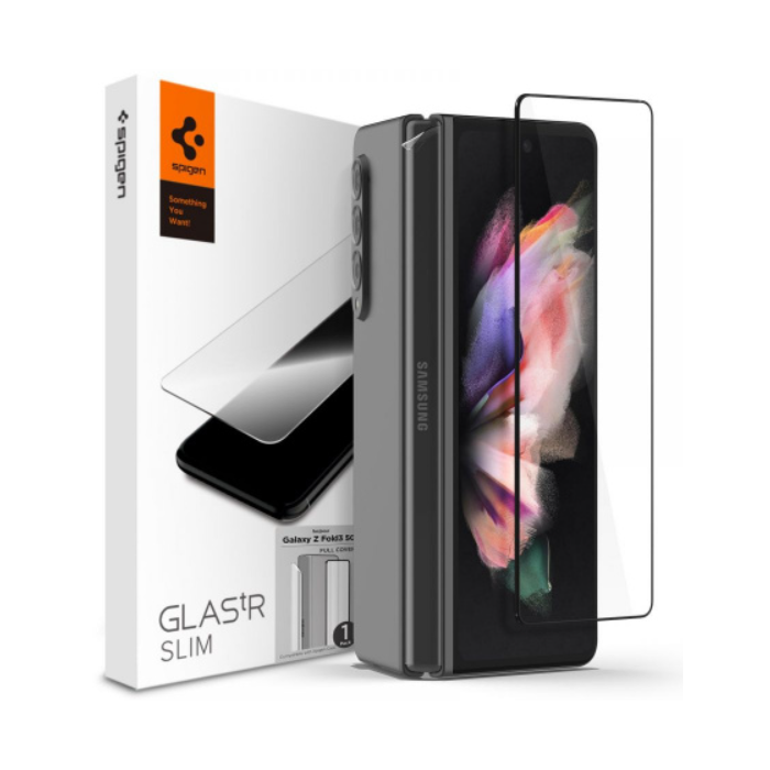 Tvrdené sklo na Samsung Galaxy Z Fold 3 5G Spigen FC čierne 