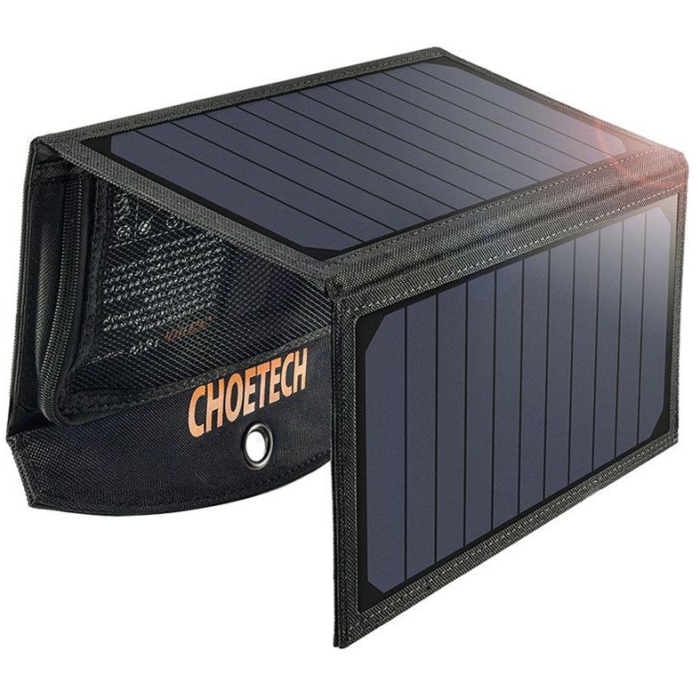 Solárna nabíjačka Choetech SC001 19W 2xUSB 5V/2.4A čierna