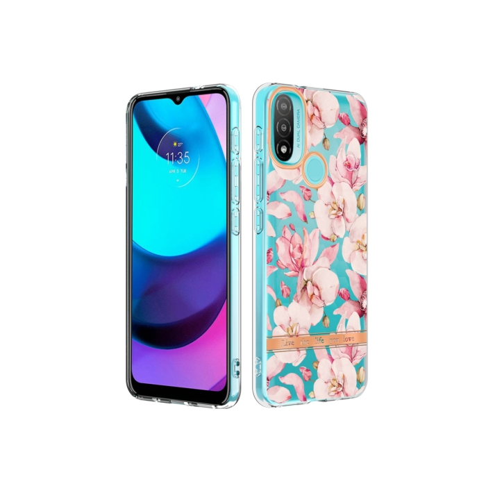 Silikónové puzdro na Motorola Moto E30/E40 Flower ružové