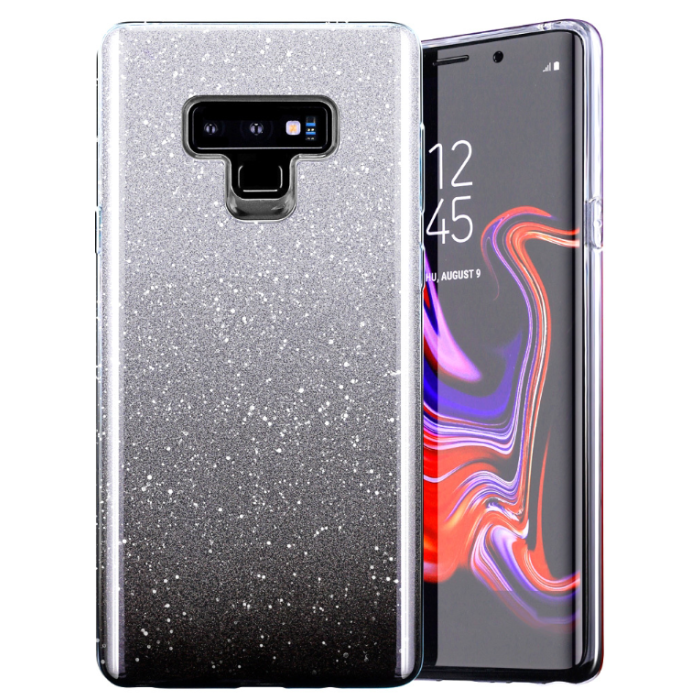 Silikónové puzdro na Samsung Galaxy S20 FE/S20 FE 5G Shine Bling TPU strieborno-čierne