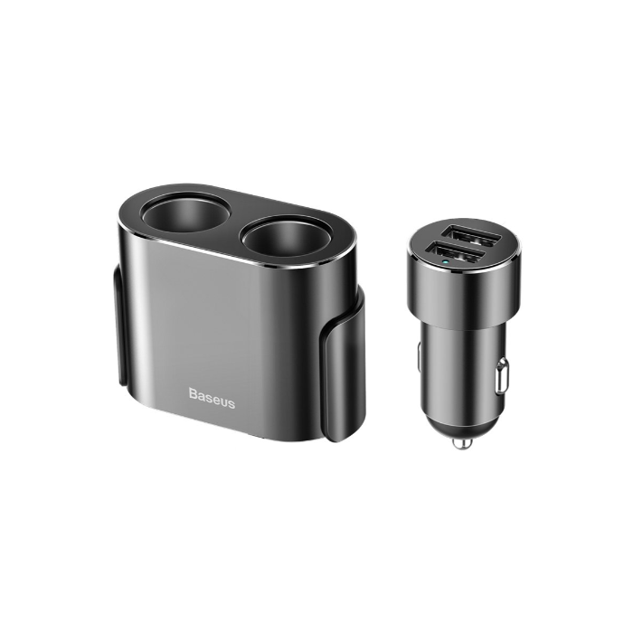 Autonabíjačka Baseus Charger Splitter 2xUSB 3,1A, 2xautozapaľovač 80W čierna