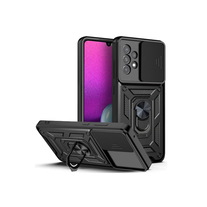 Odolné puzdro na Poco X4 Pro 5G Tech-protect Camshield Ring Armor čierne