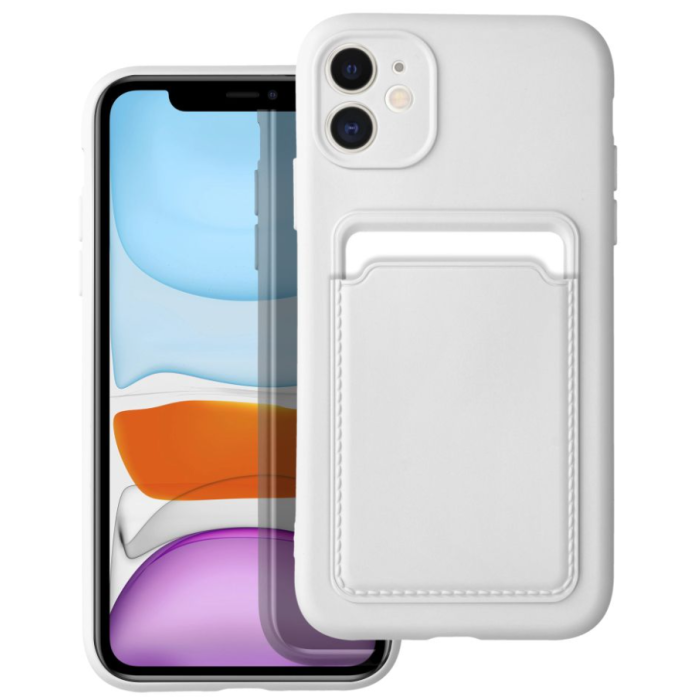 Silikónové puzdro na Apple iPhone 11 Forcell Card biele