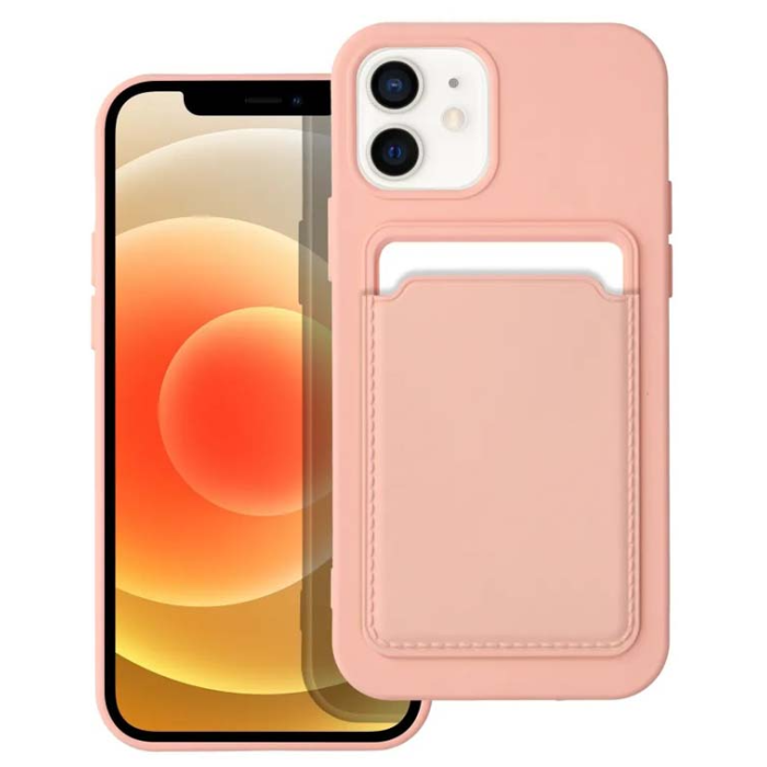 Silikónové puzdro na Apple iPhone 12/12 Pro Forcell Card ružové