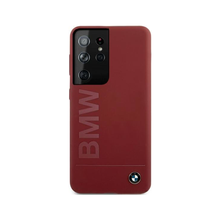 Silikónové puzdro BMW na Samsung Galaxy S21 Ultra 5G G998 BMHCS21LSLBLRE Silicone Signature Logo červené