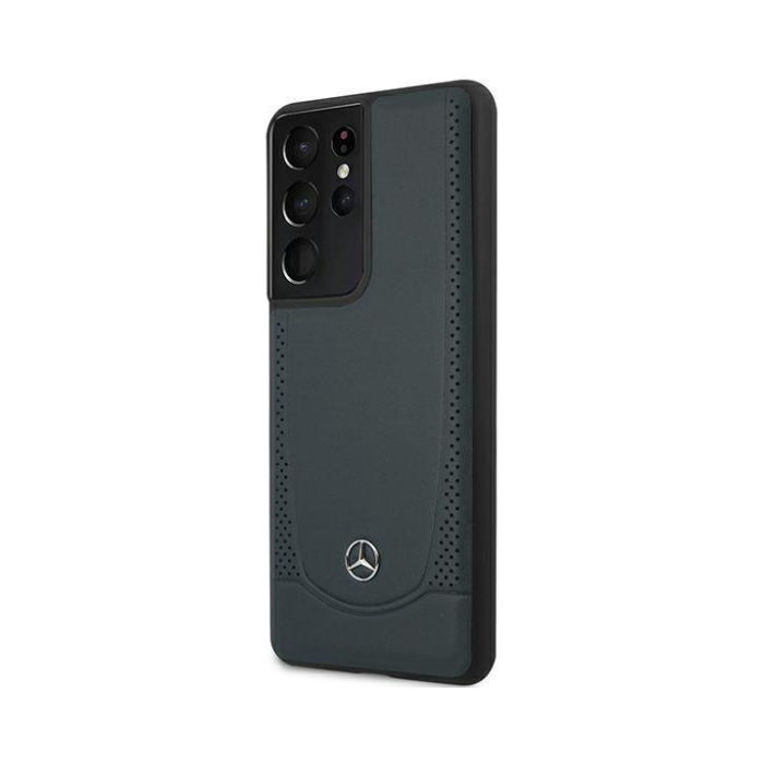 Kožené puzdro Mercedes na Samsung Galaxy S21 Ultra 5G G998 MEHCS21LARMNA Urban Line modré