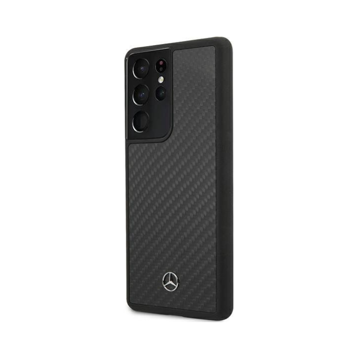 Plastové puzdro Mercedes na Samsung Galaxy S21 Ultra 5G G998 MEHCS21LRCABK Dynamic Line Carbon čierne
