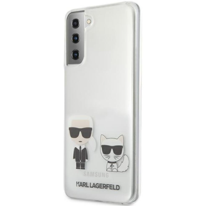 Plastové puzdro Karl Lagerfeld na Samsung Galaxy S21 Plus 5G G996 KLHCS21MCKTR Karl & Choupette transparentné