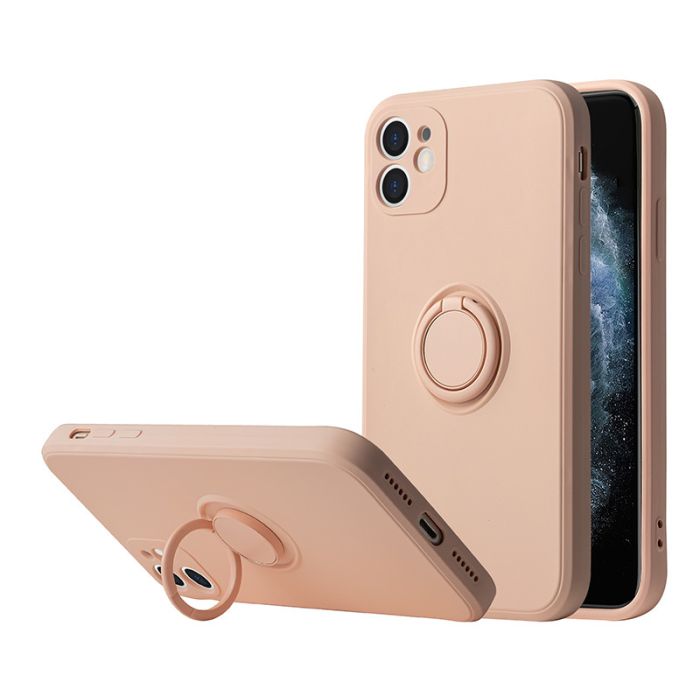Silikónové puzdro na Xiaomi Mi 11 Lite 4G/5G/11 Lite 5G NE Silicone Ring svetlo ružové