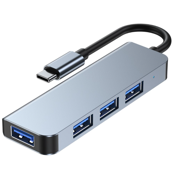 Adaptér Hub 4in1 Tech-protect V1 4xUSB sivý