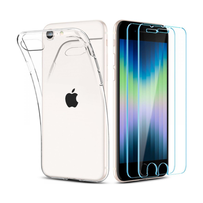 Odolné puzdro + tvrdené sklo na Apple iPhone 7/8/SE 2020/SE 2022 Spigen Crystal transparentné