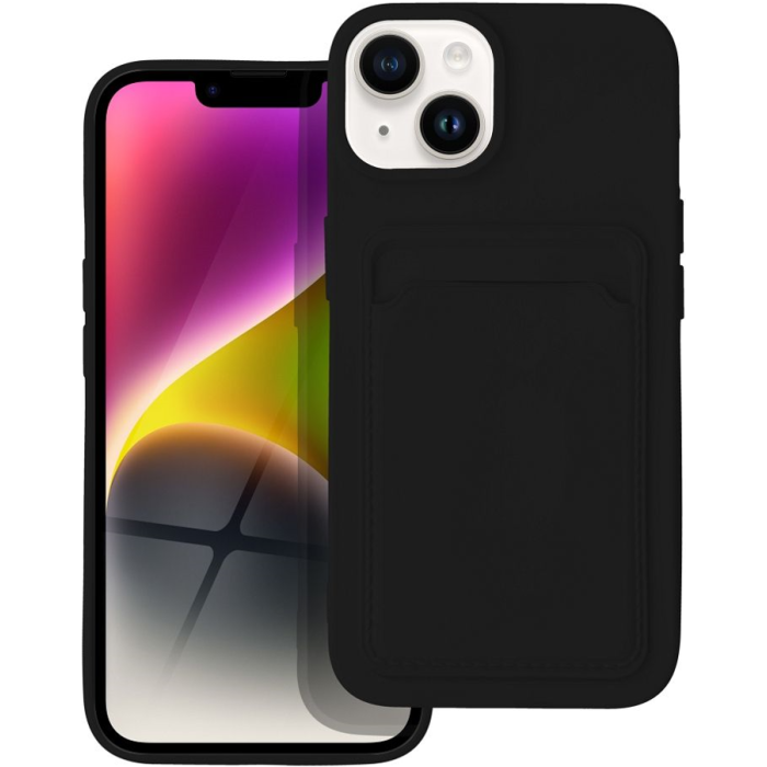 Silikónové puzdro na Apple iPhone 14 Pro Forcell Card čierne