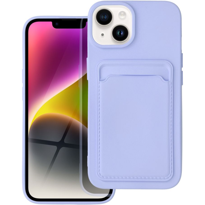 Silikónové puzdro na Apple iPhone 14 Forcell Card fialové