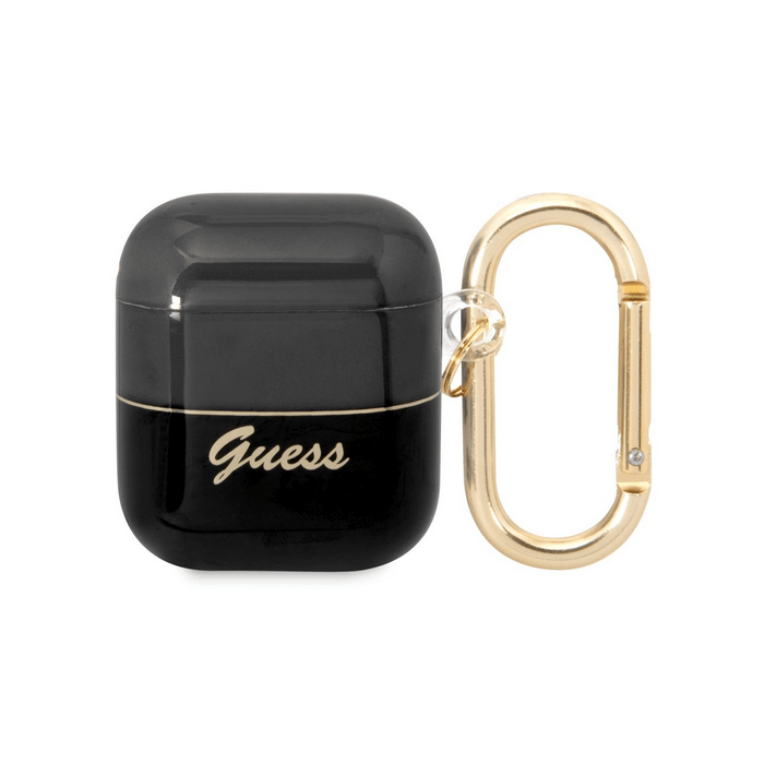 Puzdro na Apple AirPods 1/2 Guess Translucent čierne