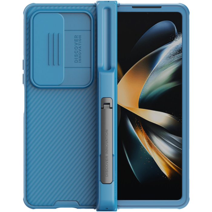 Plastové puzdro na Samsung Galaxy Z Fold 4 5G F936 Nillkin CamShield Pro Slot+Stand modré
