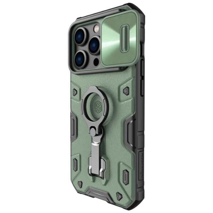 Odolné puzdro na Apple iPhone 14 Pro Max Nillkin CamShield Armor Pro zelené