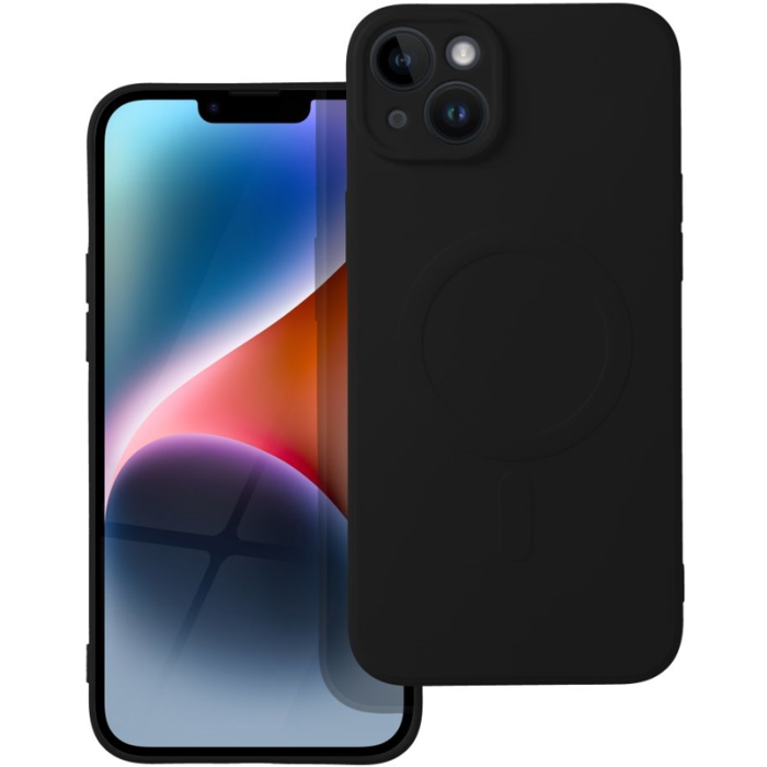 Silikónové puzdro na Apple iPhone 14 Silicone Mag Cover čierne
