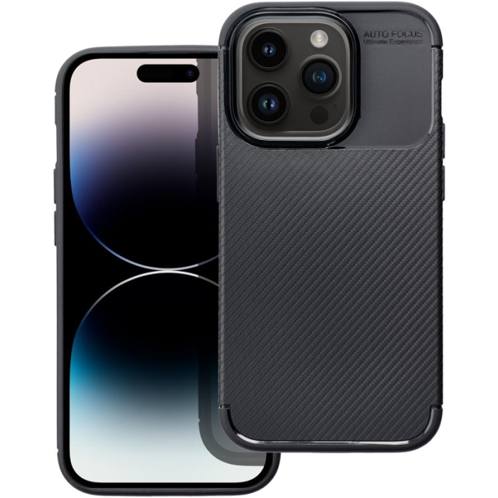 Silikónové puzdro na Apple iPhone 12/12 Pro Carbon Premium čierne