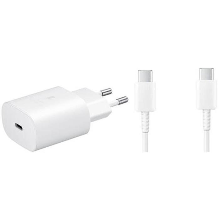 Rýchlonabíjačka Samsung EP-TA800EWE 25W USB-C + kábel Samsung EP-DA705BWE USB-C, biela (Bulk)
