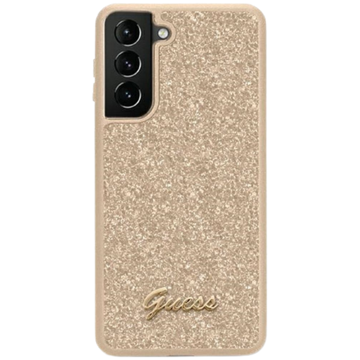 Plastové puzdro Guess na Samsung Galaxy S23 Ultra 5G S918 GUHCS23LHGGSHD Fixed Glitter zlaté
