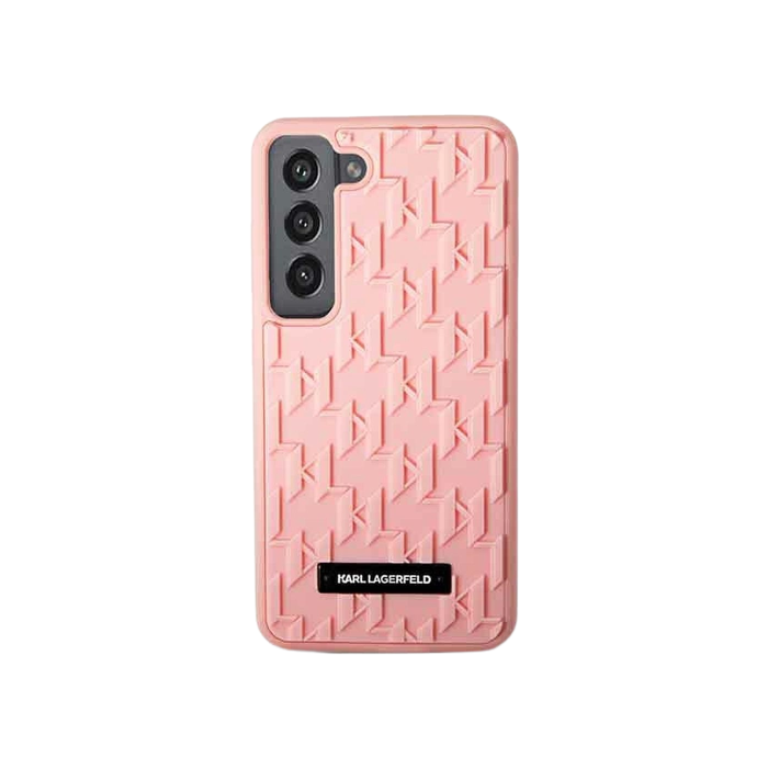 Plastové puzdro Karl Lagerfeld na Samsung Galaxy S23+ 5G S916 KLHCS23SRUPKLPK Rubber Mono Logo Plate ružové