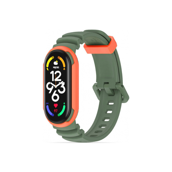 Náhradný remienok na Xiaomi Mi Band 5/6/6 NFC/7 Tech-Protect Iconband Hybrid zeleno-oranžový