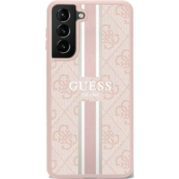 Plastové puzdro Guess na Samsung Galaxy S23+ 5G S916 GUHCS23MP4RPSP 4G Printed Stripe ružové