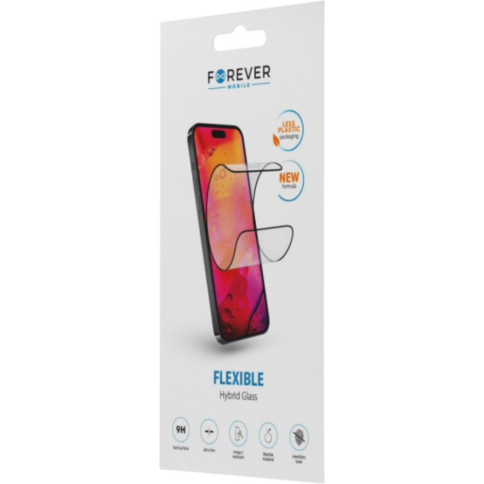 Tvrdené sklo na Xiaomi Redmi 10C Forever Flexible Hybrid 5D celotvárové čierne