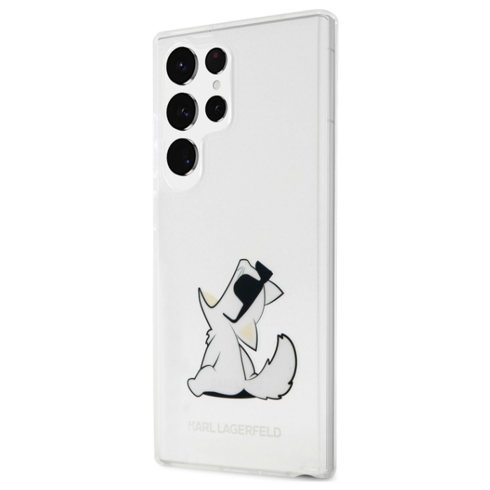Plastové puzdro Karl Lagerfeld na Samsung Galaxy S23 Ultra 5G S918 KLHCS23LCFNRC Choupette Eat transparentné