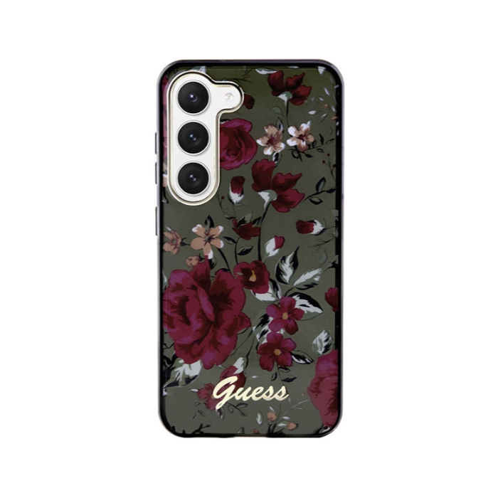 Plastové puzdro Guess na Samsung Galaxy S23+ 5G S916 GUHCS23MHCFWSA HC IML Flower zelené