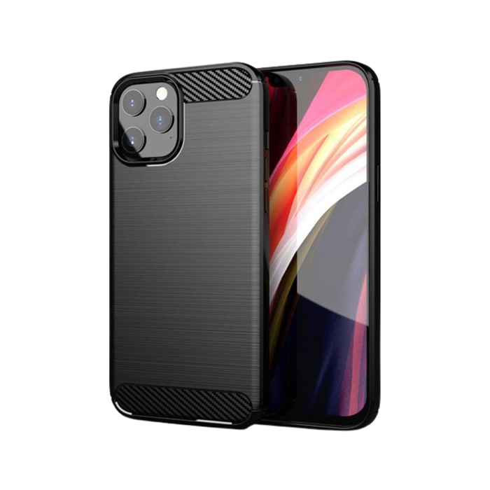 Silikónové puzdro na Apple iPhone 14 Carbon Pro čierne