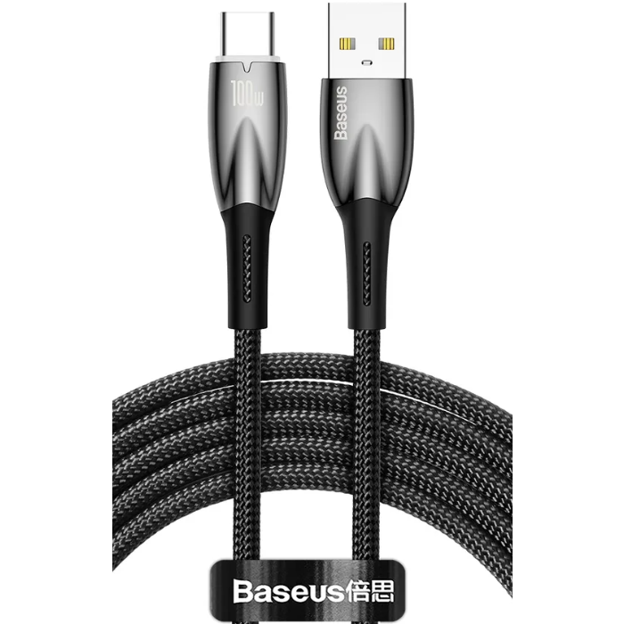 Kábel Baseus Glimmer Series CADH000501, USB-A na USB-C Power Delivery 100W, 2m, čierny