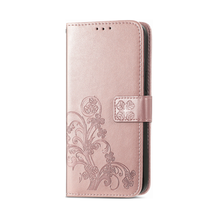 Diárové puzdro na T-Mobile T Phone 5G MEZZO štvorlístok ružovo-zlaté