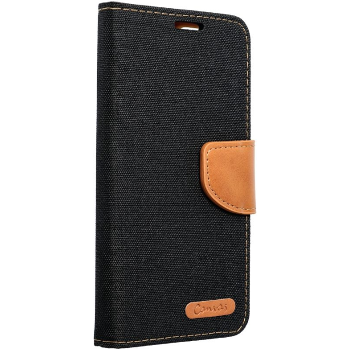 Diárové puzdro na Xiaomi Redmi 12C Canvas čierne