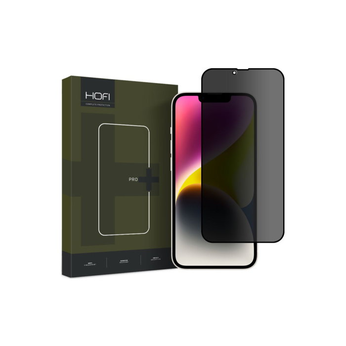 Tvrdené sklo na Apple iPhone 13/13 Pro/14 Hofi Anti Spy Privacy Pro+ celotvárové čierne