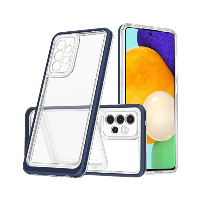 Odolné puzdro na Samsung Galaxy A14 LTE A145 Hybrid Armor 3v1 transparentno-modré