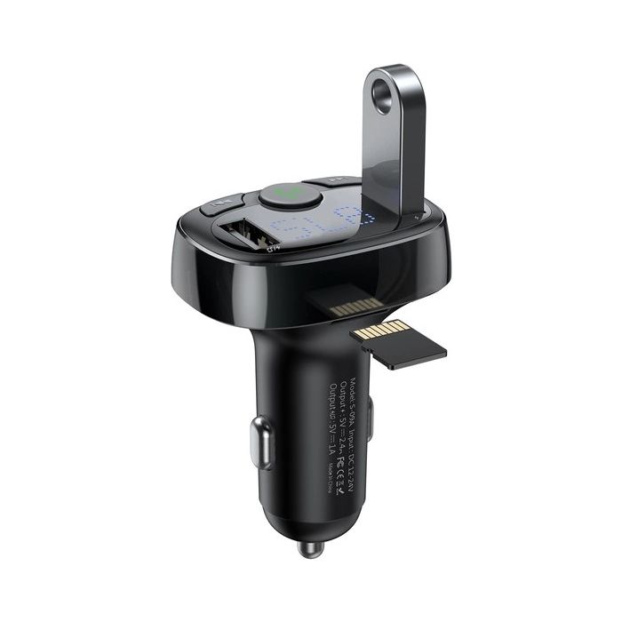 BASEUS S-09A CCMT000001, Transmiter/car charger, FM Bluetooth MP3, 36W, čierny