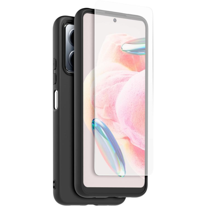 Set puzdro a sklo Xiaomi na Xiaomi Redmi Note 12 LTE Made for Xiaomi TPU + Glass čierne