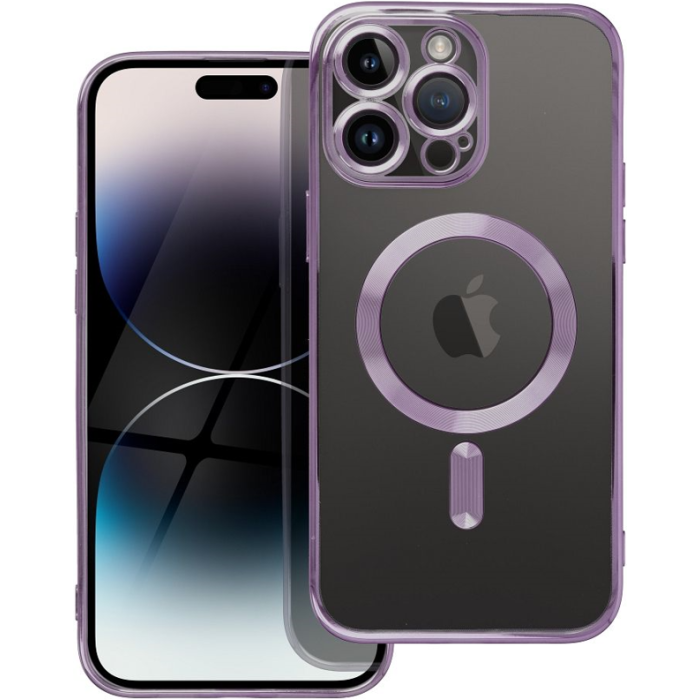 Silikónové puzdro na Apple iPhone 14 Electro Mag fialové