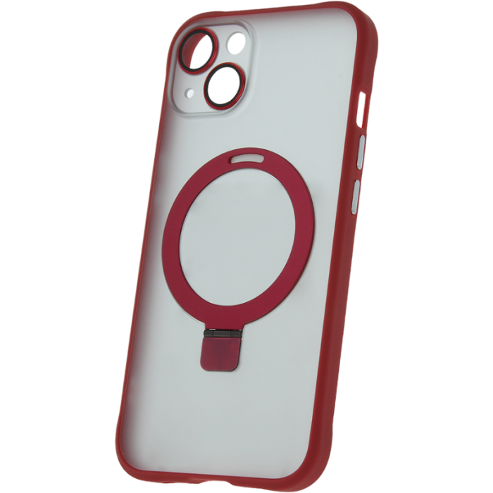 Plastové puzdro na Apple iPhone 13 Mag Ring červené