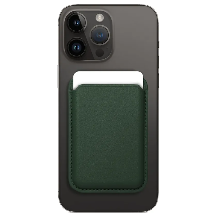 Magnetická peňaženka na Apple iPhone Leather Mag Wallet zelená