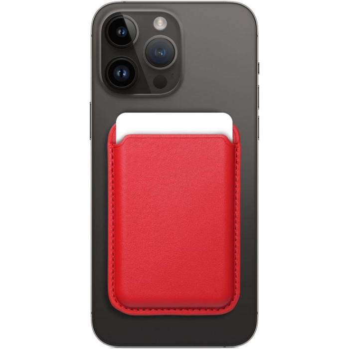 Magnetická peňaženka na Apple iPhone Leather Mag Wallet červená