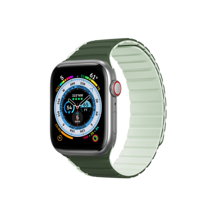 Náhradný remienok na Apple Watch Ultra/SE/8/7/6/5/4/3/2/1, (49, 45, 44, 42 mm), Dux Ducis Strap Magnetic LD Version zelený