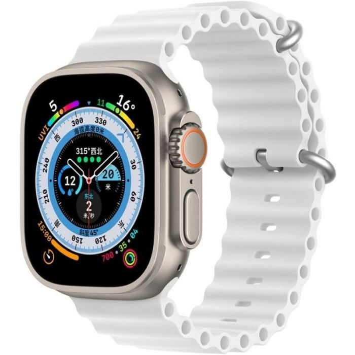 Remienok Dux Ducis Ocean Wave Apple Watch 4/5/6/7/8/9/SE/10 40/41/42mm biely